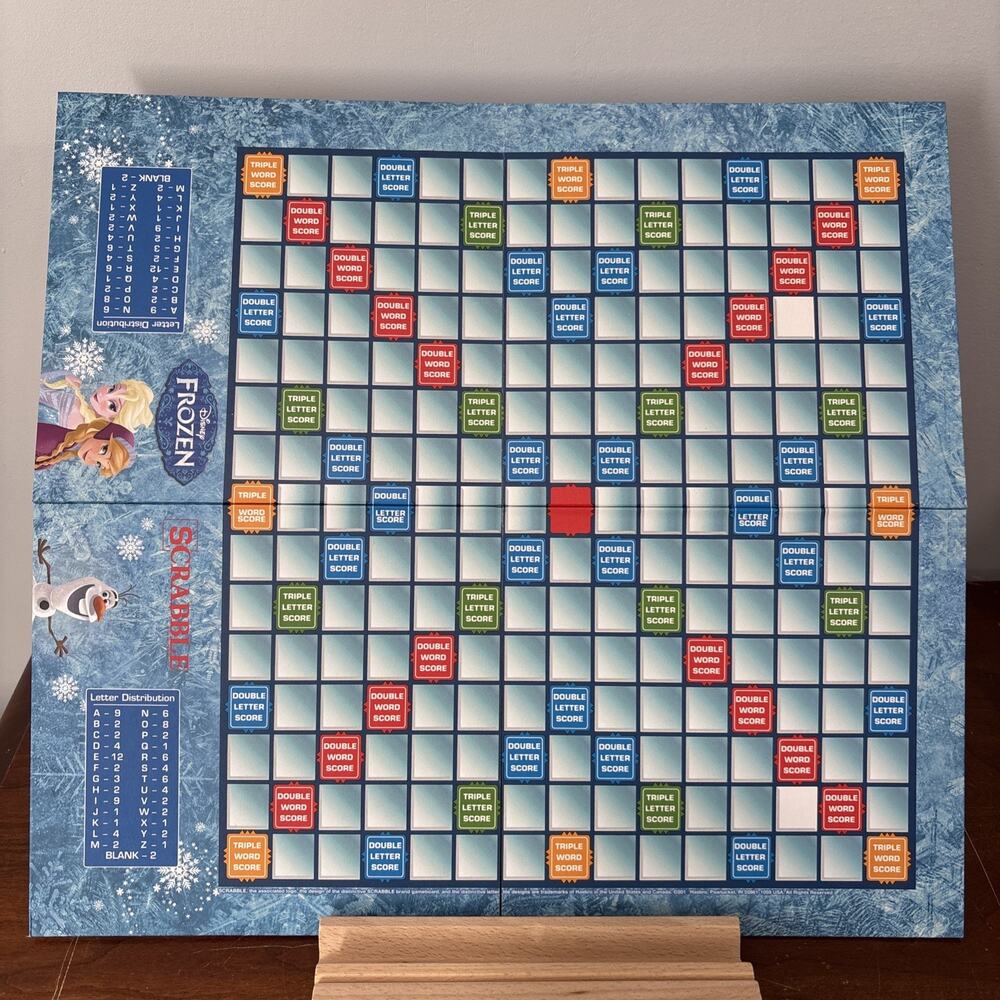 Disney Frozen Scrabble Word Game 2-Sided Board Letter Tile Matching Classic Toy - Picture 8 of 10